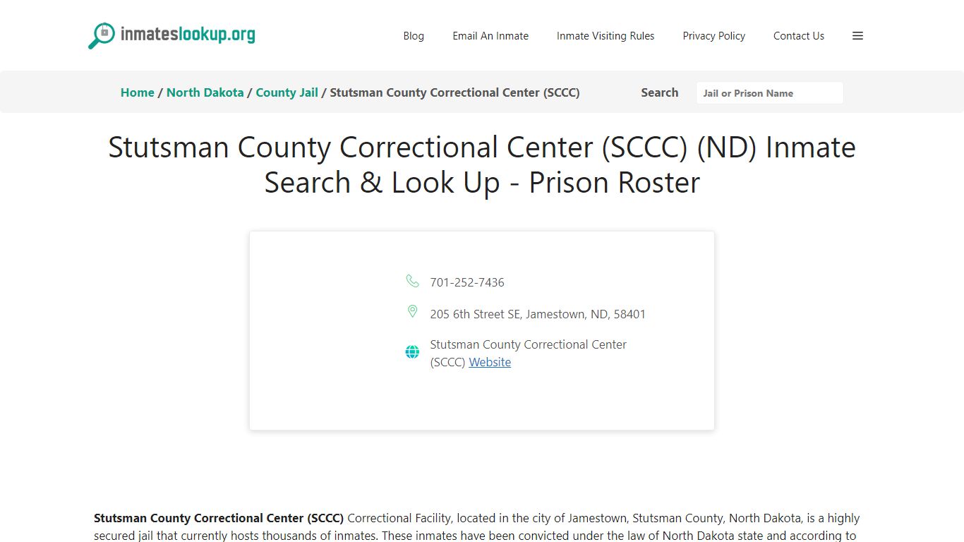 Stutsman County Correctional Center (SCCC) (ND) Inmate Search & Look Up ...